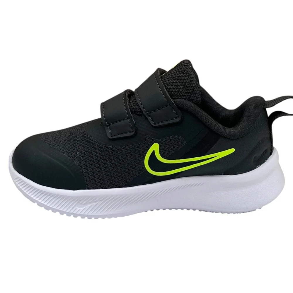 Nike Star Runner Toddler Boys Slip-on Running Shoes Size 6 Smoke Gray Black Lime